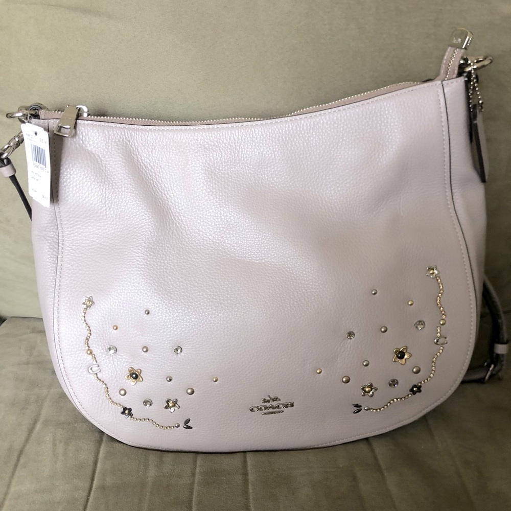 Grey Crystal Coach Purse